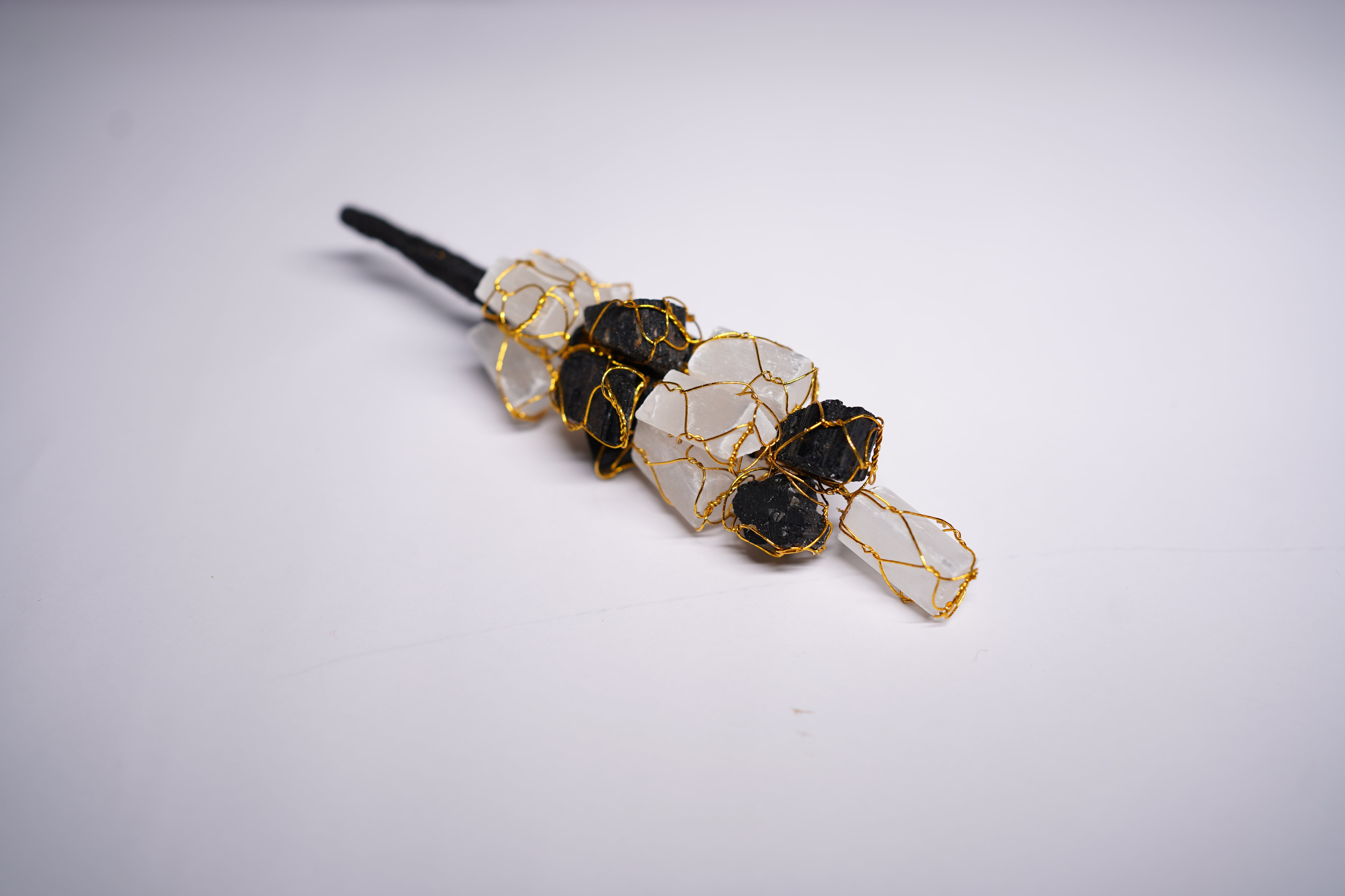 Black Tourmaline and Selenite Hanging