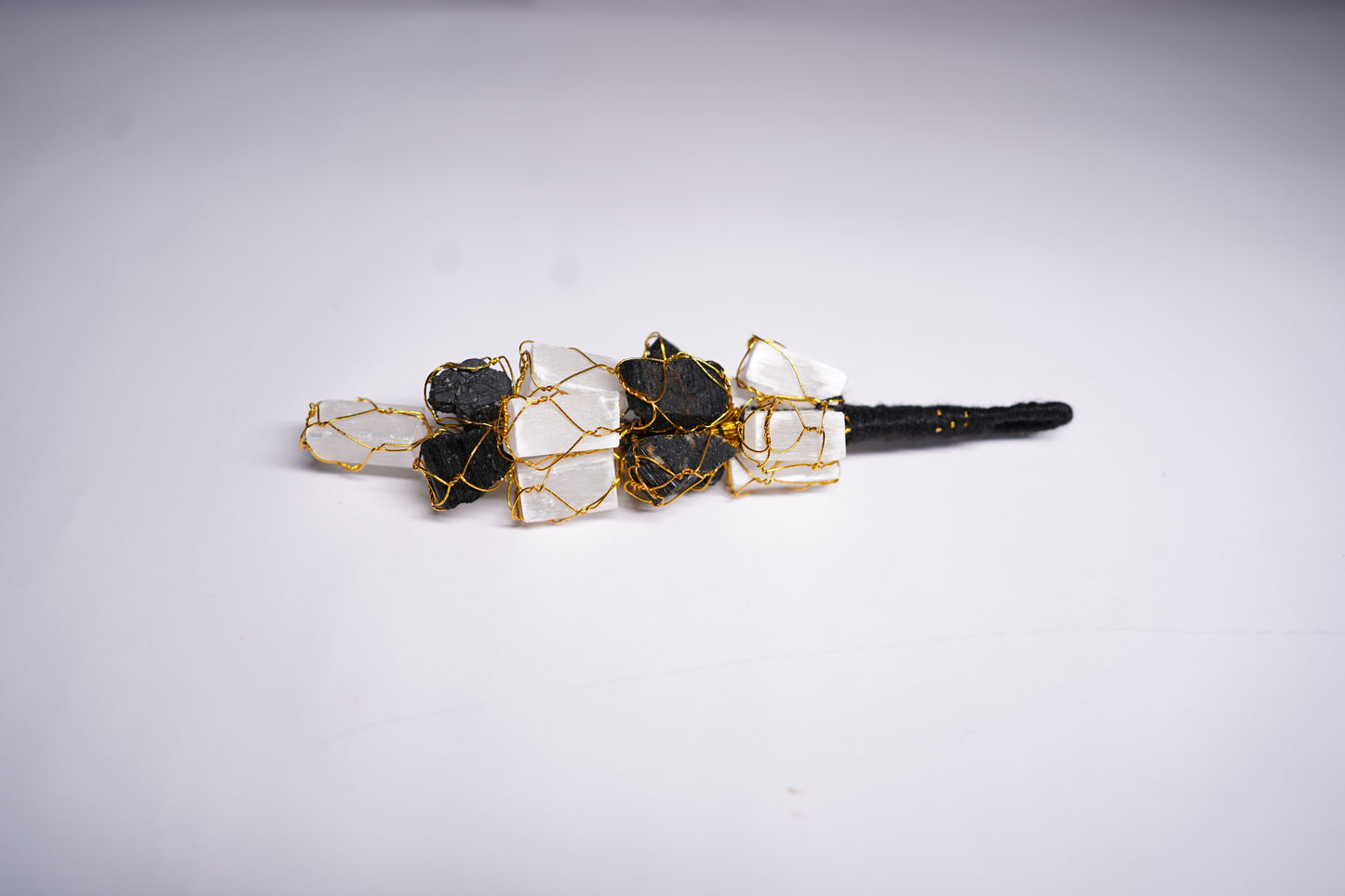 Black Tourmaline and Selenite Hanging