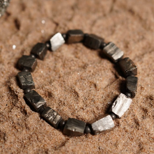 Pyrite Cube Bracelet – Wealth, Protection & Confidence