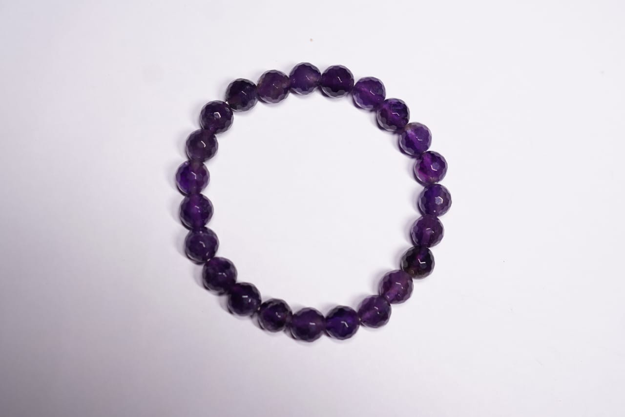 Amethyst Diamond-Cut Bracelet – Calm, Clarity & Spiritual Protection