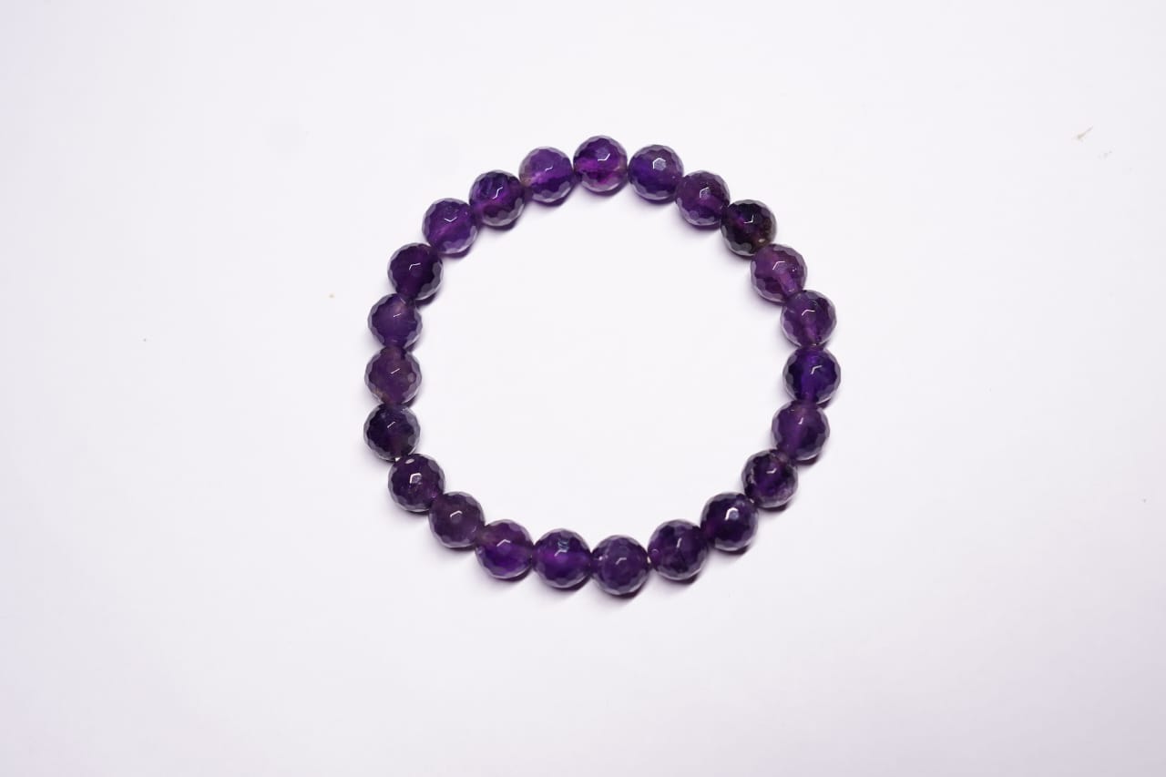 Amethyst Diamond-Cut Bracelet – Calm, Clarity & Spiritual Protection