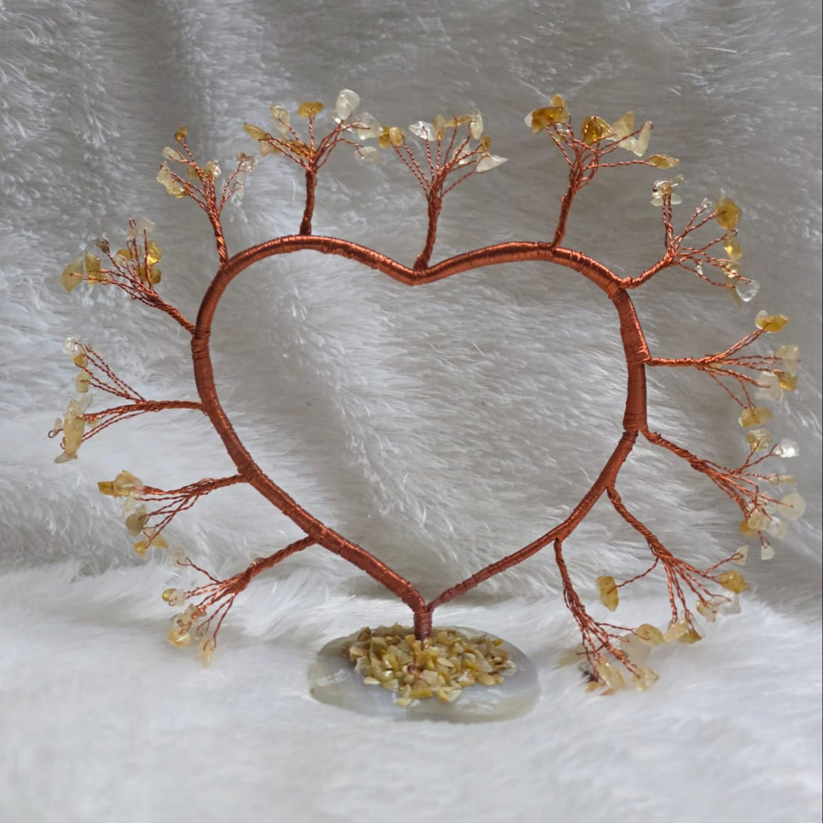 💛🌳 Citrine Heart-Shaped Tree – Wealth, Success & Positivity handcrafted with citrine crystal chips.