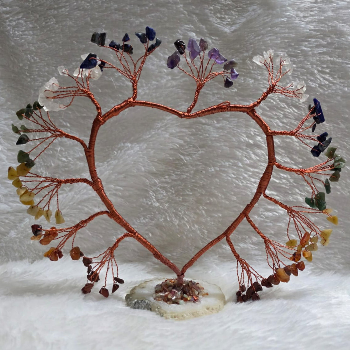 🌈💖 7 Chakra Heart-Shaped Tree – Balance, Healing & Positive Energy