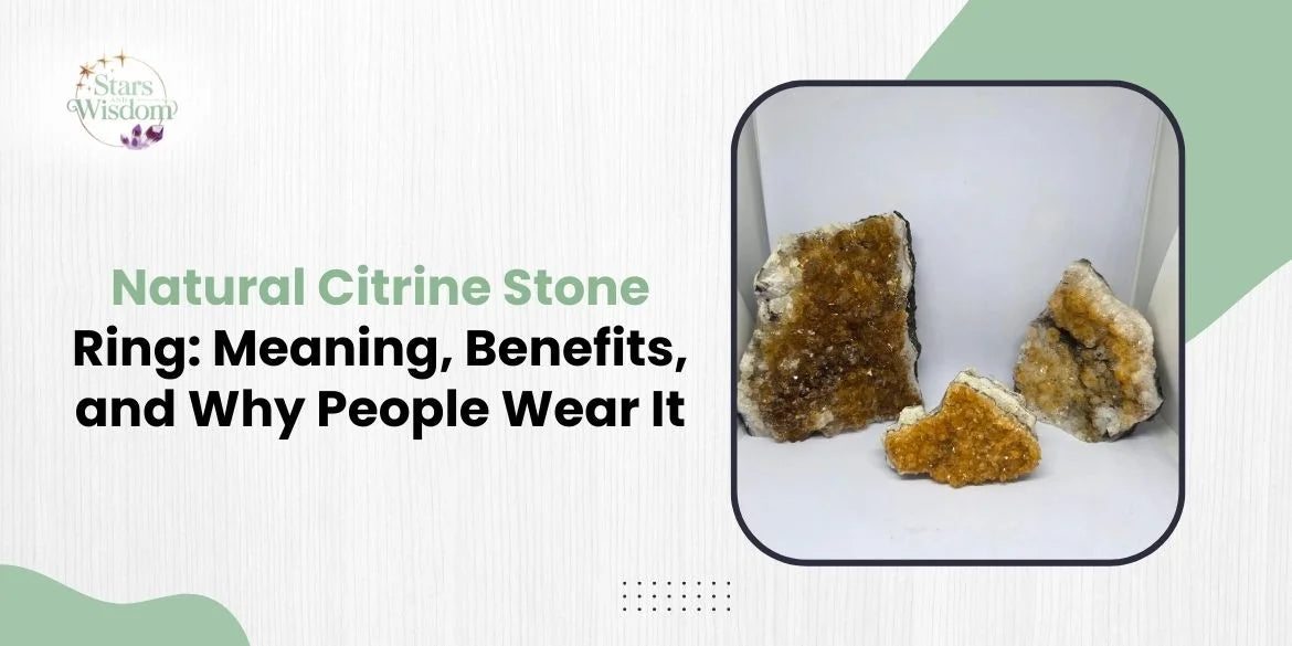 Natural Citrine Stone Ring