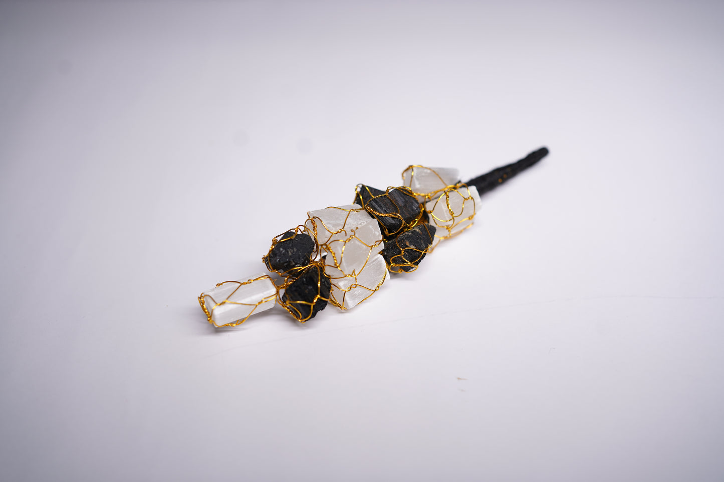 Black Tourmaline and Selenite Hanging