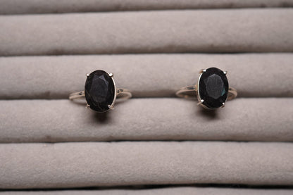 🖤 Black Tourmaline Ring – Protection, Grounding & Energy Shield