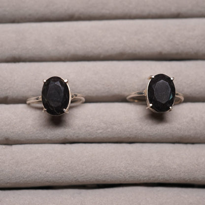 🖤 Black Tourmaline Ring – Protection, Grounding & Energy Shield