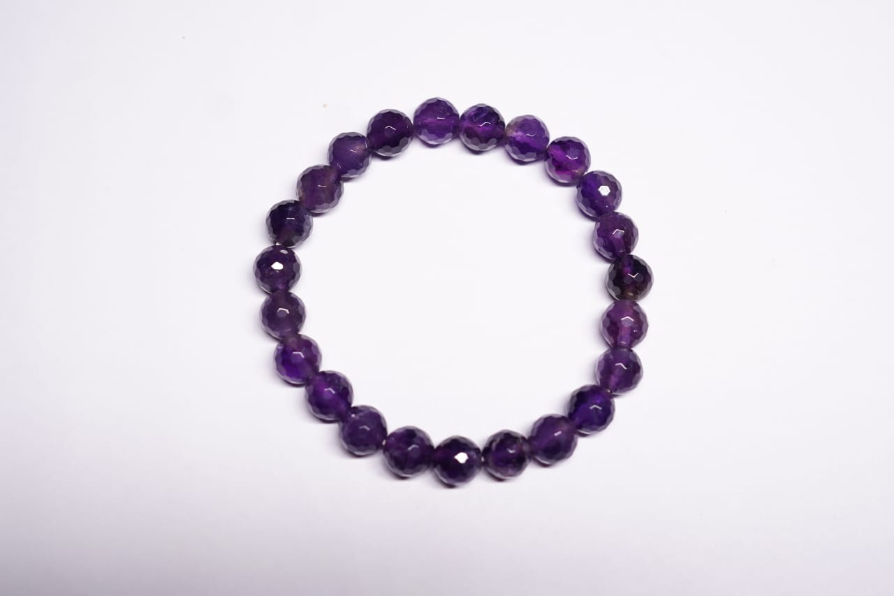 Amethyst Diamond-Cut Bracelet – Calm, Clarity & Spiritual Protection