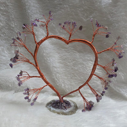 💜🌳 Amethyst Heart-Shaped Tree – Calmness, Healing & Spiritual Growth