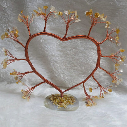 💛🌳 Citrine Heart-Shaped Tree – Wealth, Success & Positivity