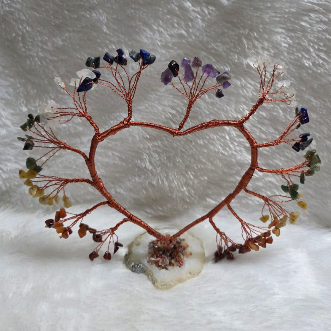 🌈💖 7 Chakra Heart-Shaped Tree – Balance, Healing & Positive Energy